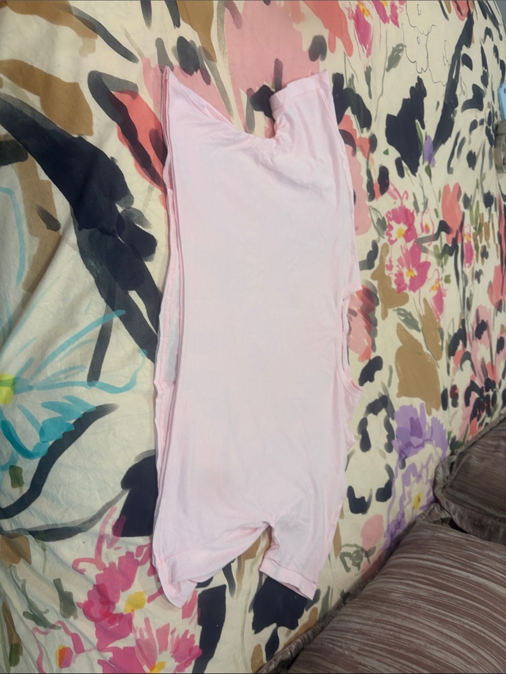Women's Light Pink Sleeveless Romper Top - Casual Tee